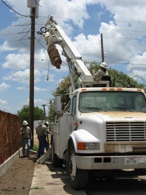 Crane to help install fence